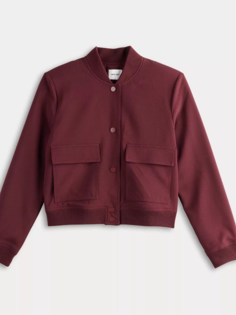 Nine West Maroon Bomber Jacket Snap Closure and Two Pockets Size XXL